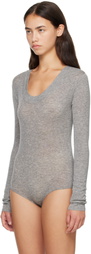 Entire Studios Gray Circle Neck Bodysuit