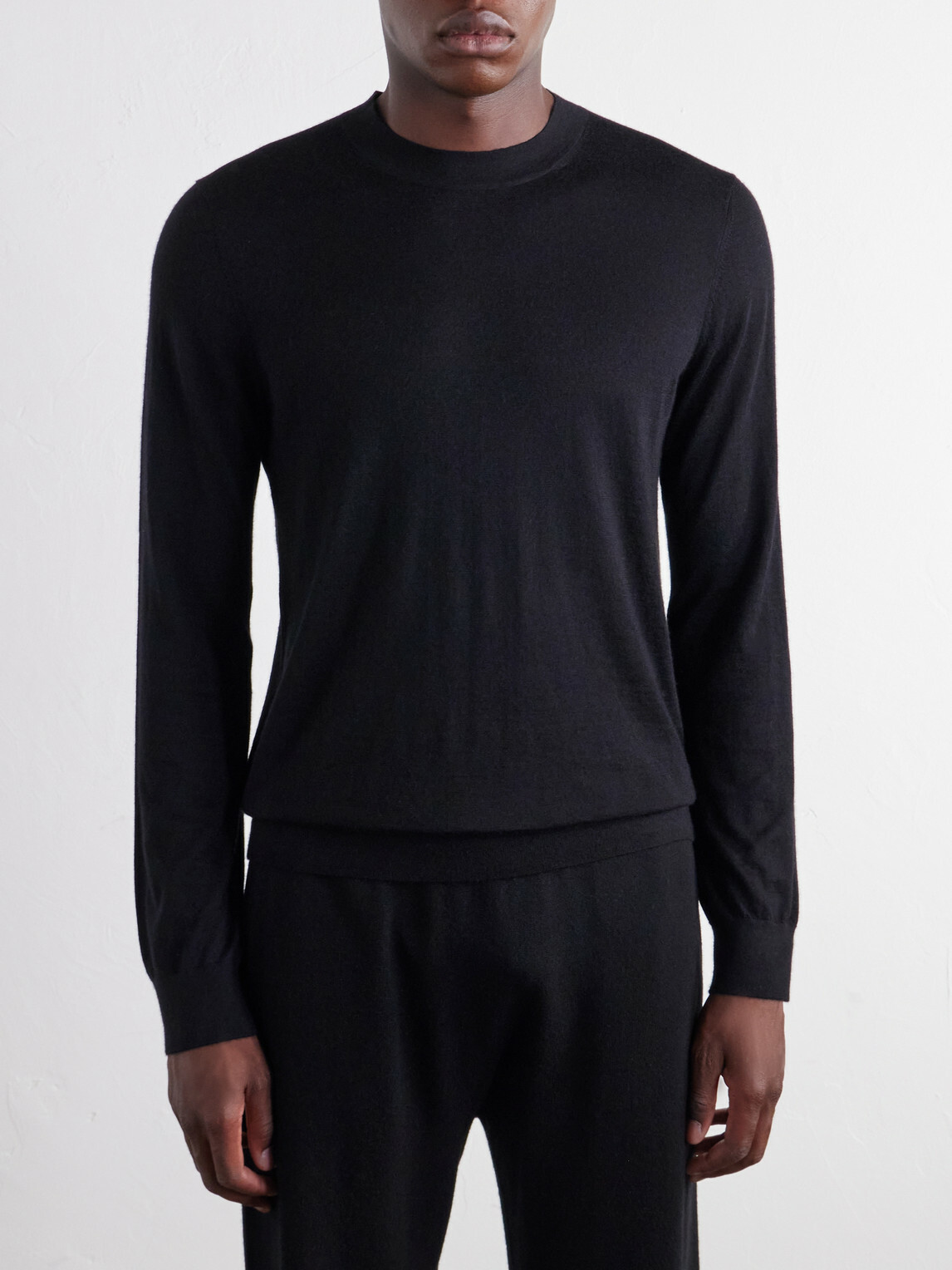Mr P. - Cashmere and Silk-Blend Sweater - Black