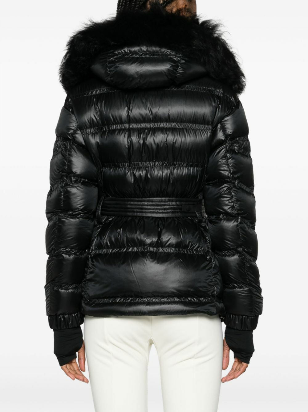 Moncler Grenoble Black Bernin Fur Trimmed Puffer Jacket