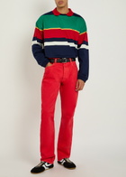 Versace Striped Cotton Polo Sweatshirt Multicoloured 1