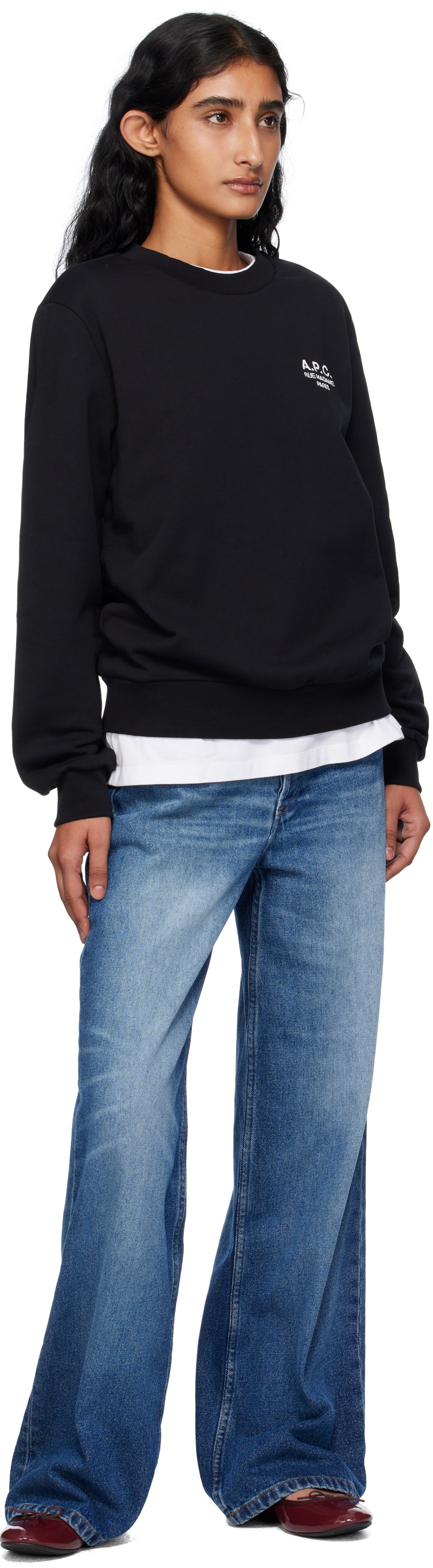 A.P.C. Black Standard 'Rue Madame' Sweatshirt