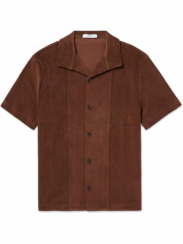 Photo: Mr P. - Panelled Cotton-Terry Shirt - Brown