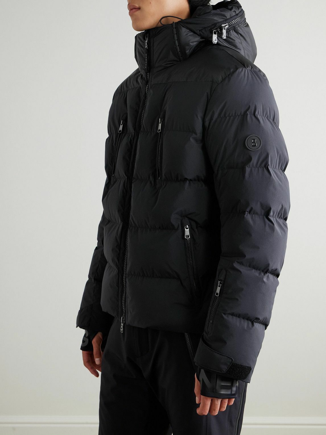 BOGNER - Blaine Panelled Quilted Shell Hooded Jacket - Black