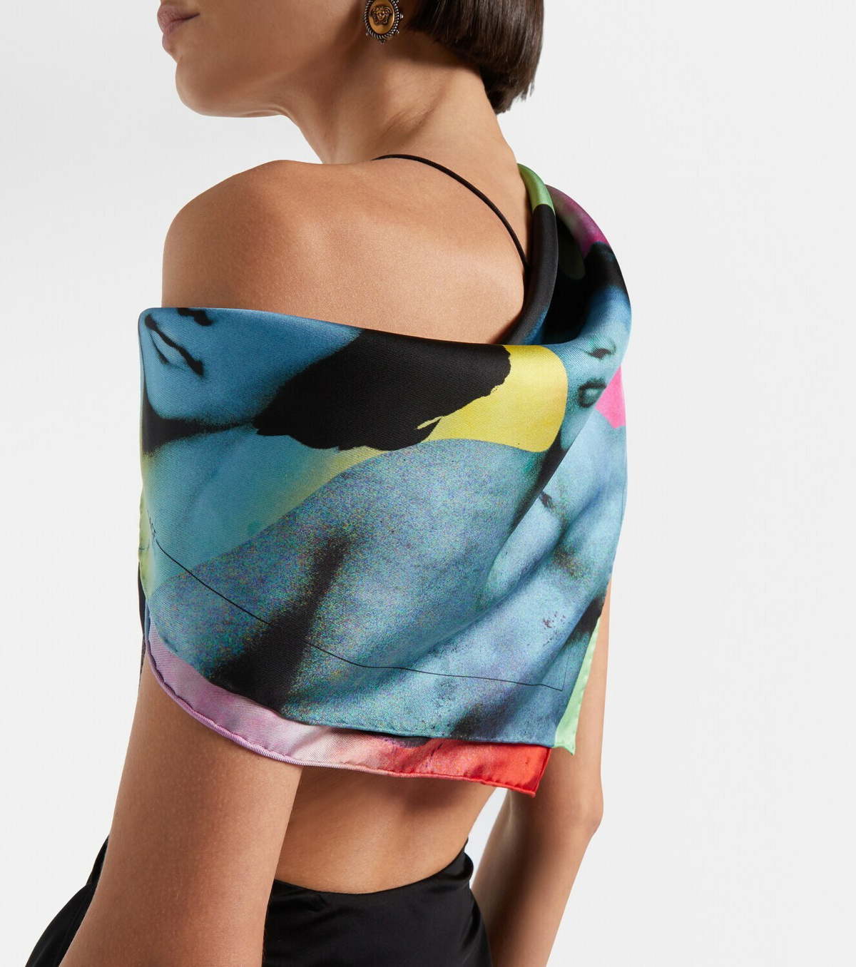 Versace Printed silk twill scarf