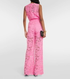 Dolce&Gabbana Mid-rise lace wide-leg pants