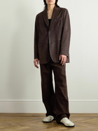 LOEWE - Nubuck Suit Jacket - Brown