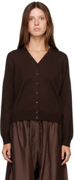 Cordera Brown Merino Wool Button Cardigan
