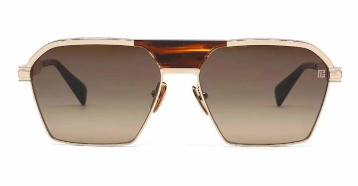 Photo: Balmain Sergeant - 12k Gold / Brown Swirl Sunglasses