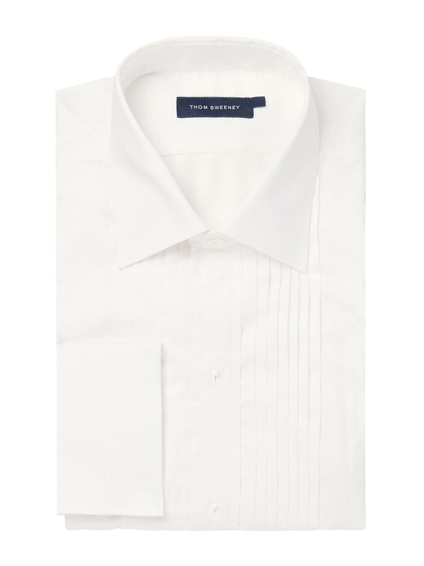 Photo: Thom Sweeney - Duke of York Classic-Collar Cotton and Tencel-Blend Poplin Shirt - White
