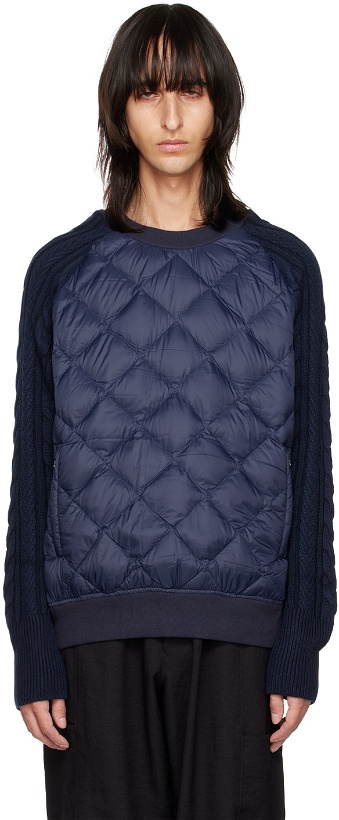 Photo: TAION Navy Quilted Down Sweatshirt