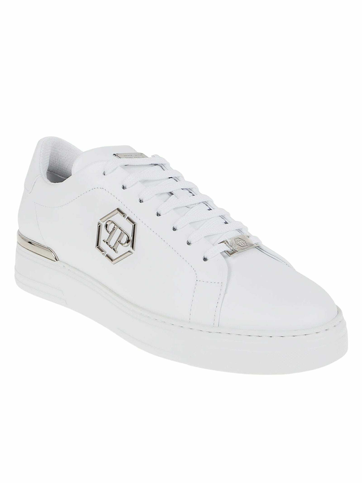 Philipp Plein Leather Lo-top Sneaker Hexagon