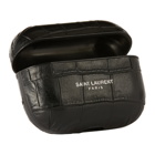 Saint Laurent Black Croc Logo Airpods Pro Case