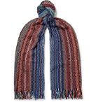 Missoni - Fringed Crochet-Knit Striped Wool Scarf - Multi