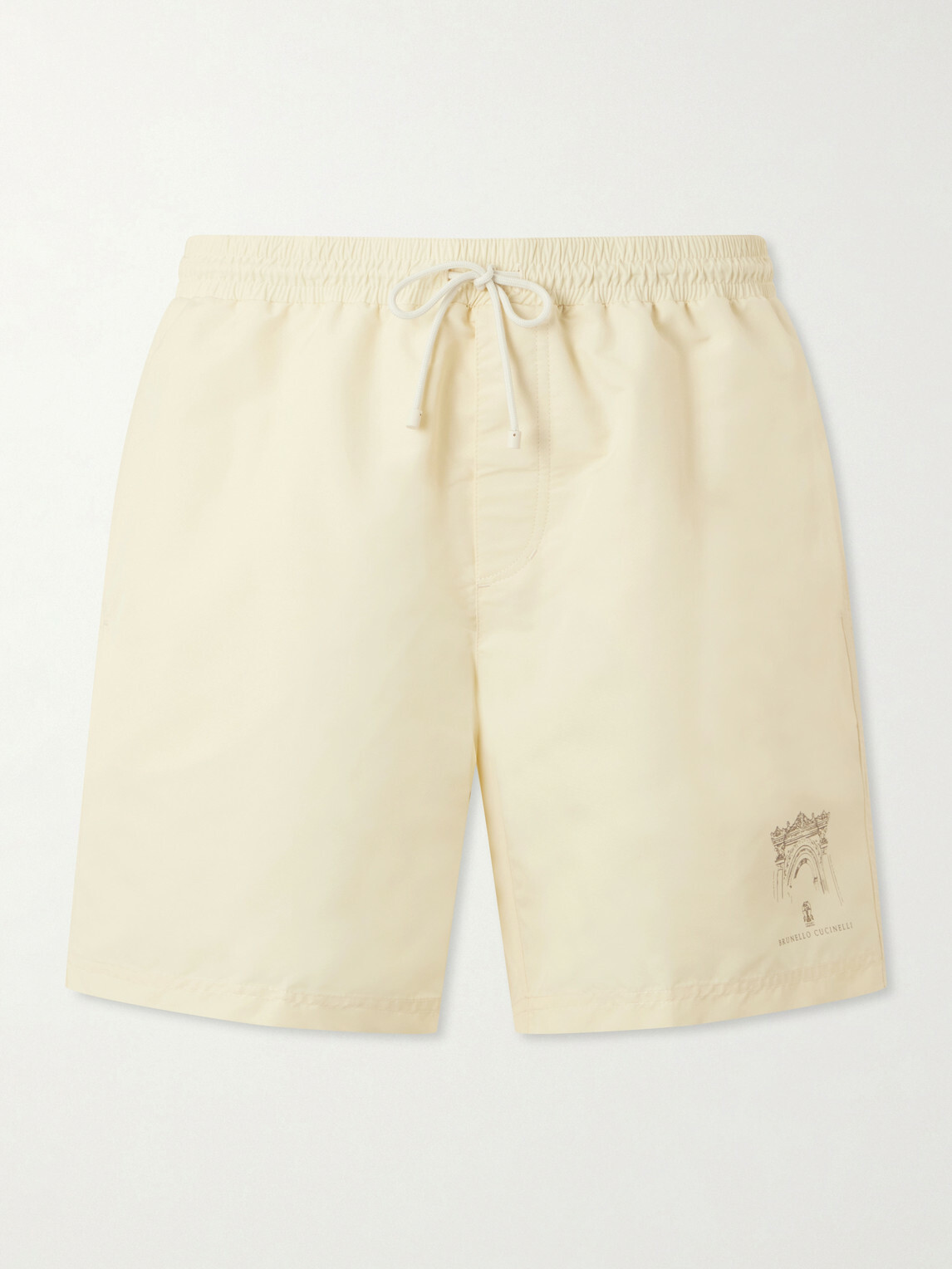 Brunello Cucinelli - Straight-Leg Mid-Length Swim Shorts - Neutrals