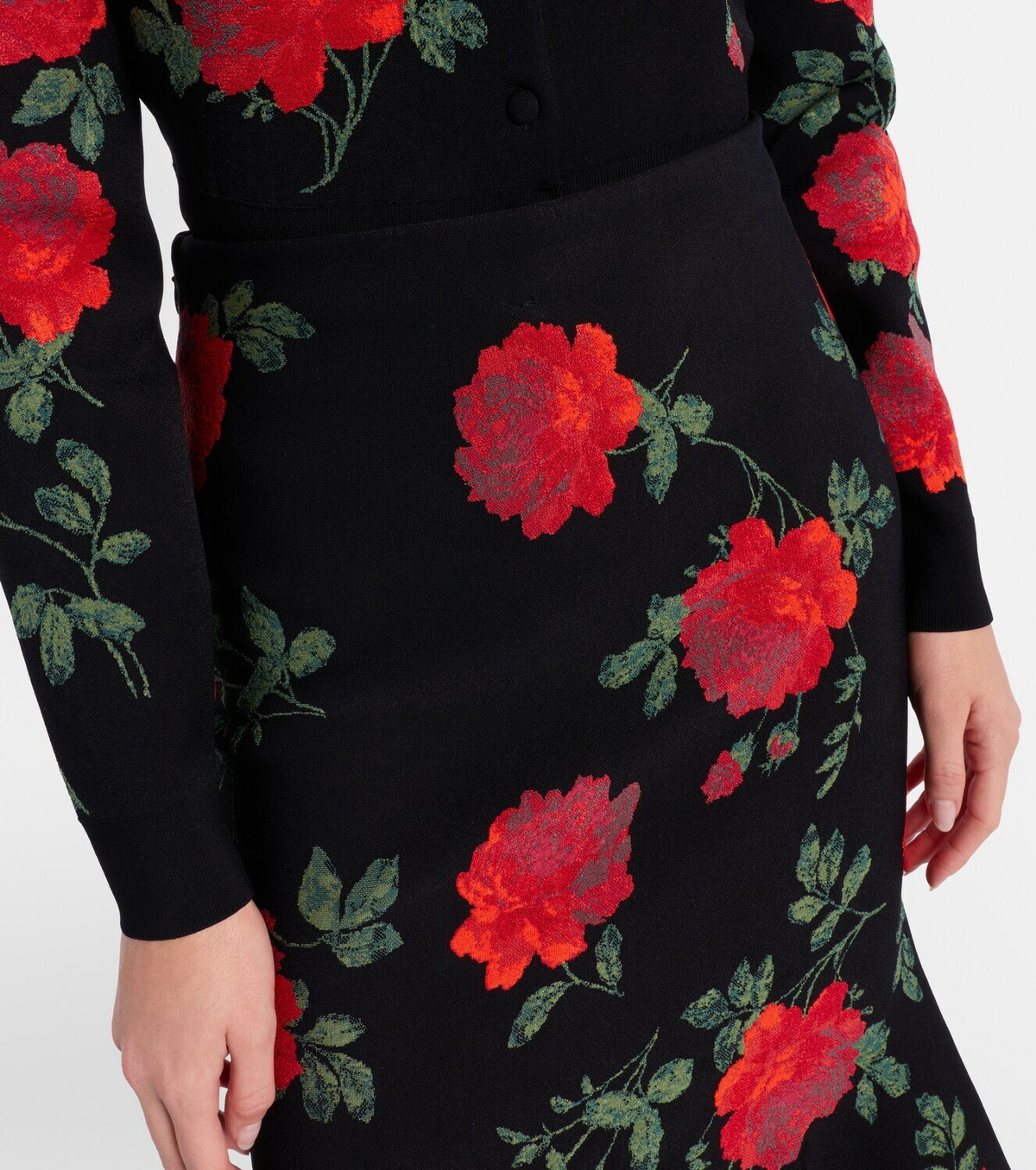 Carolina Herrera Floral jacquard midi skirt