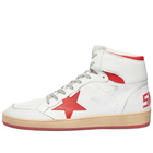 Golden Goose Men's Sky Star Leather Sneakers in White/Red