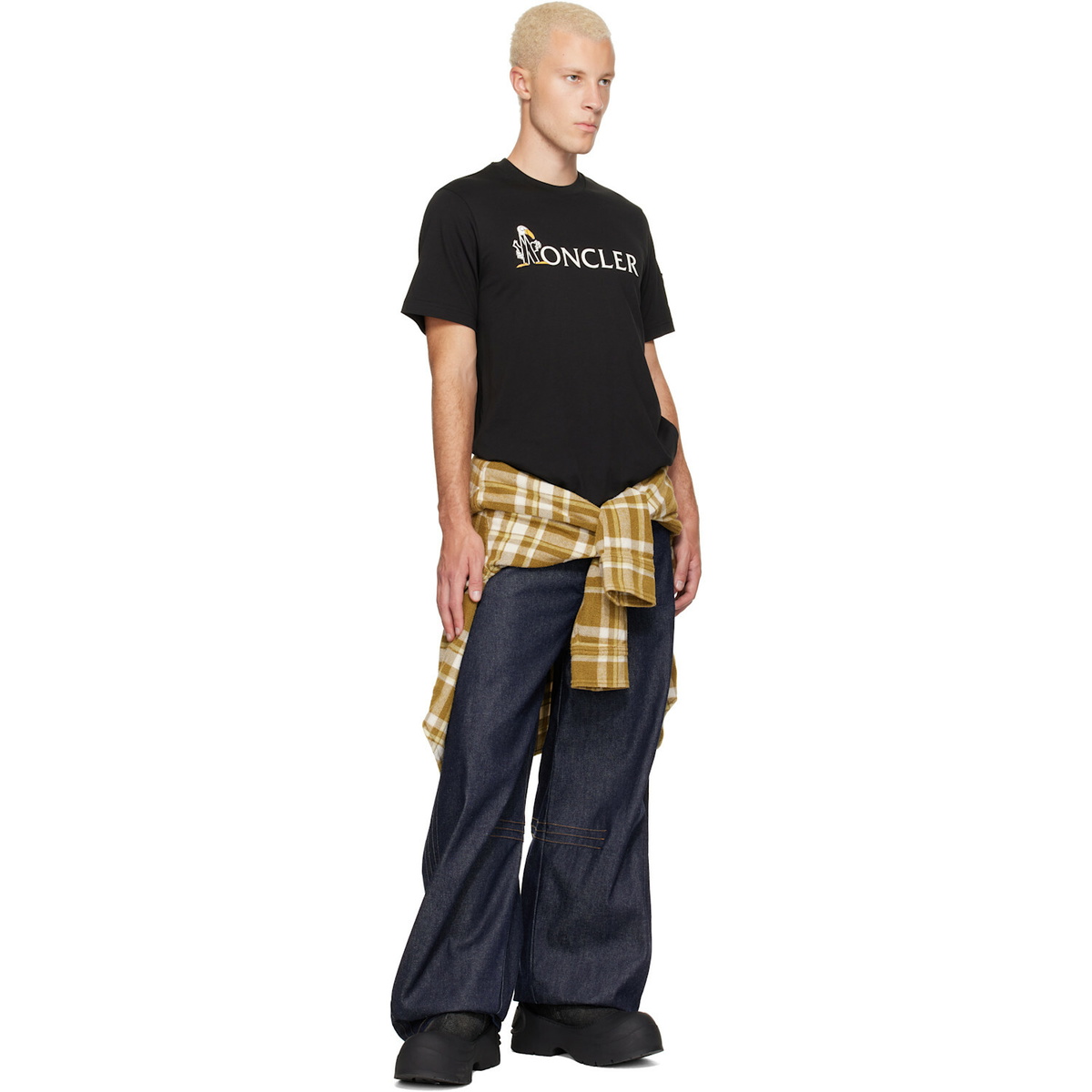 Moncler Black Mon Duck Logo Cotton T-shirt