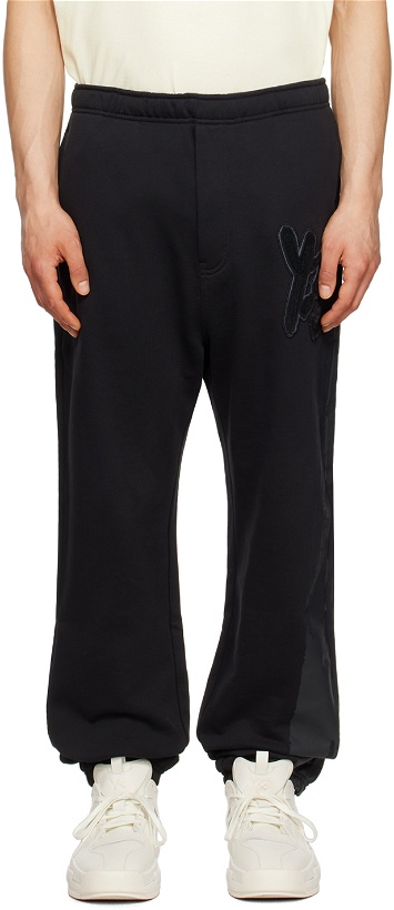 Photo: Y-3 Black Relaxed-Fit Sweatpants