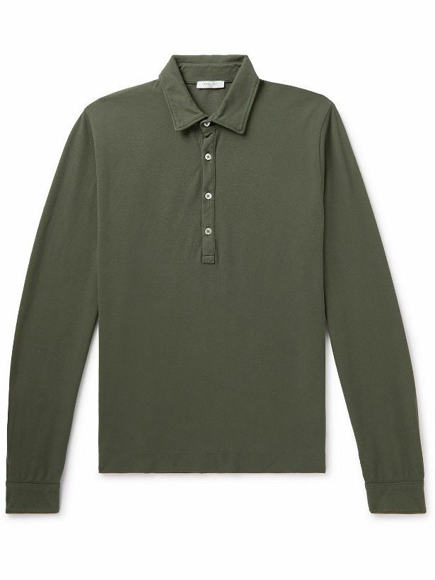 Photo: Boglioli - Cotton-Blend Piqué Polo Shirt - Green
