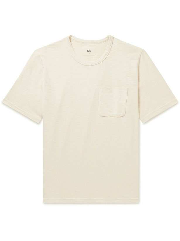 Photo: Folk - Slub Cotton-Jersey T-Shirt - Neutrals