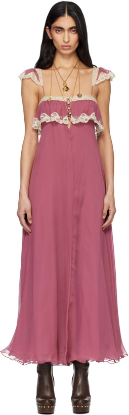 Photo: Chloé Pink Fluid Long Maxi Dress