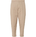 AMI - Tapered Pleated Cotton-Twill Chinos - Beige