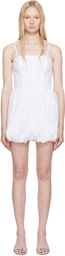 Fleur du Mal White Poplin Bubble Minidress
