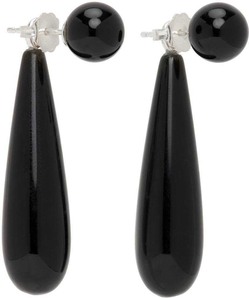 5 MM Black Onyx Solitaire Floral Stud Earrings In Prong Setting - Rosec - Foto 3