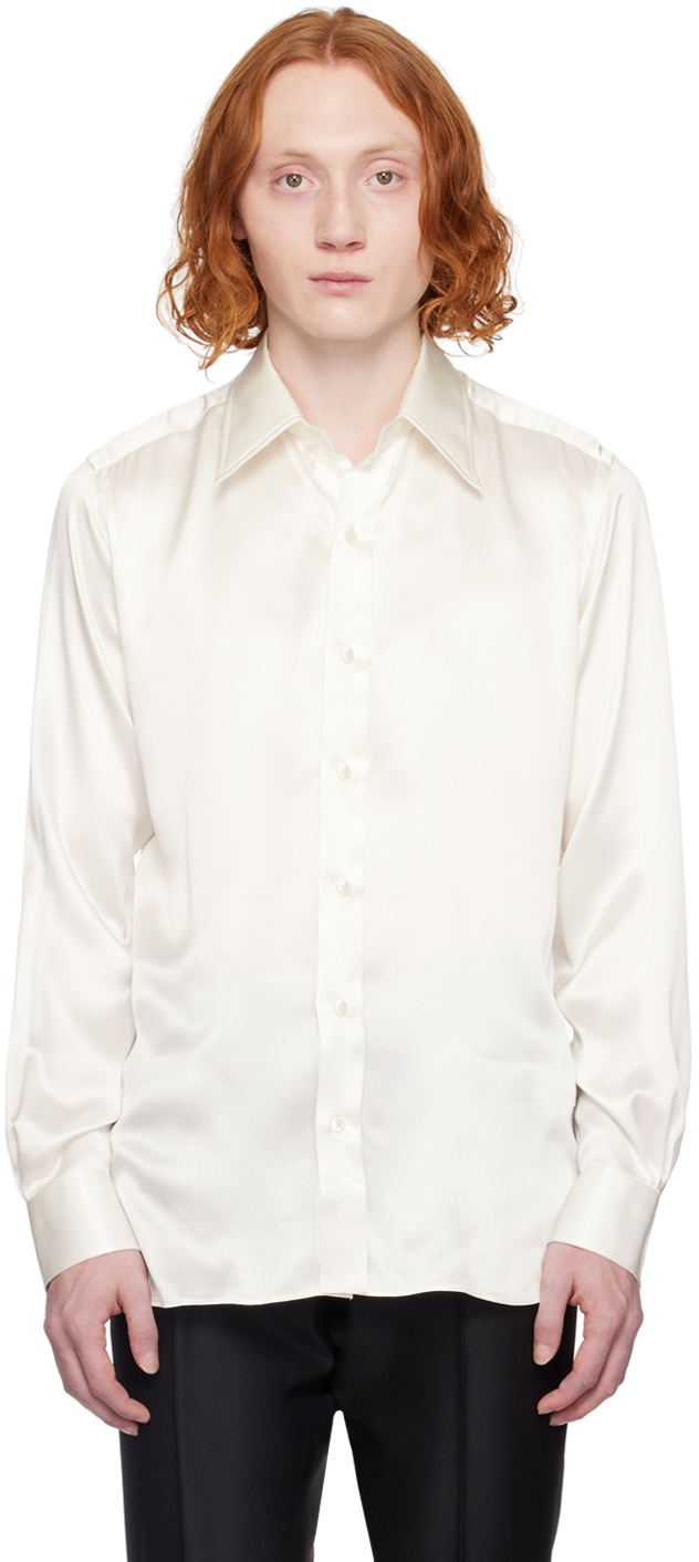 Photo: TOM FORD White Slim-Fit Shirt