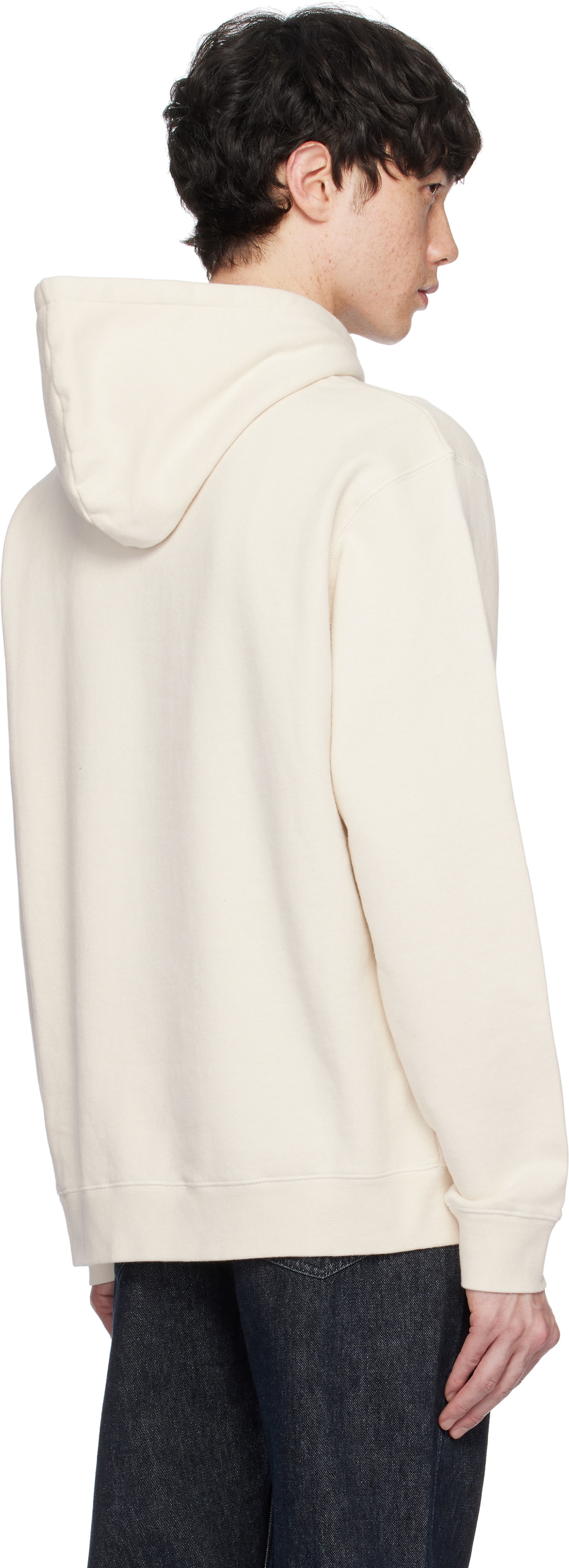 Sunspel Beige Loopback Hoodie
