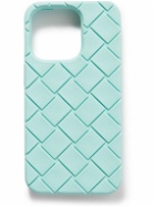 Bottega Veneta - Intrecciato Rubber iPhone 14 Pro Case - Blue