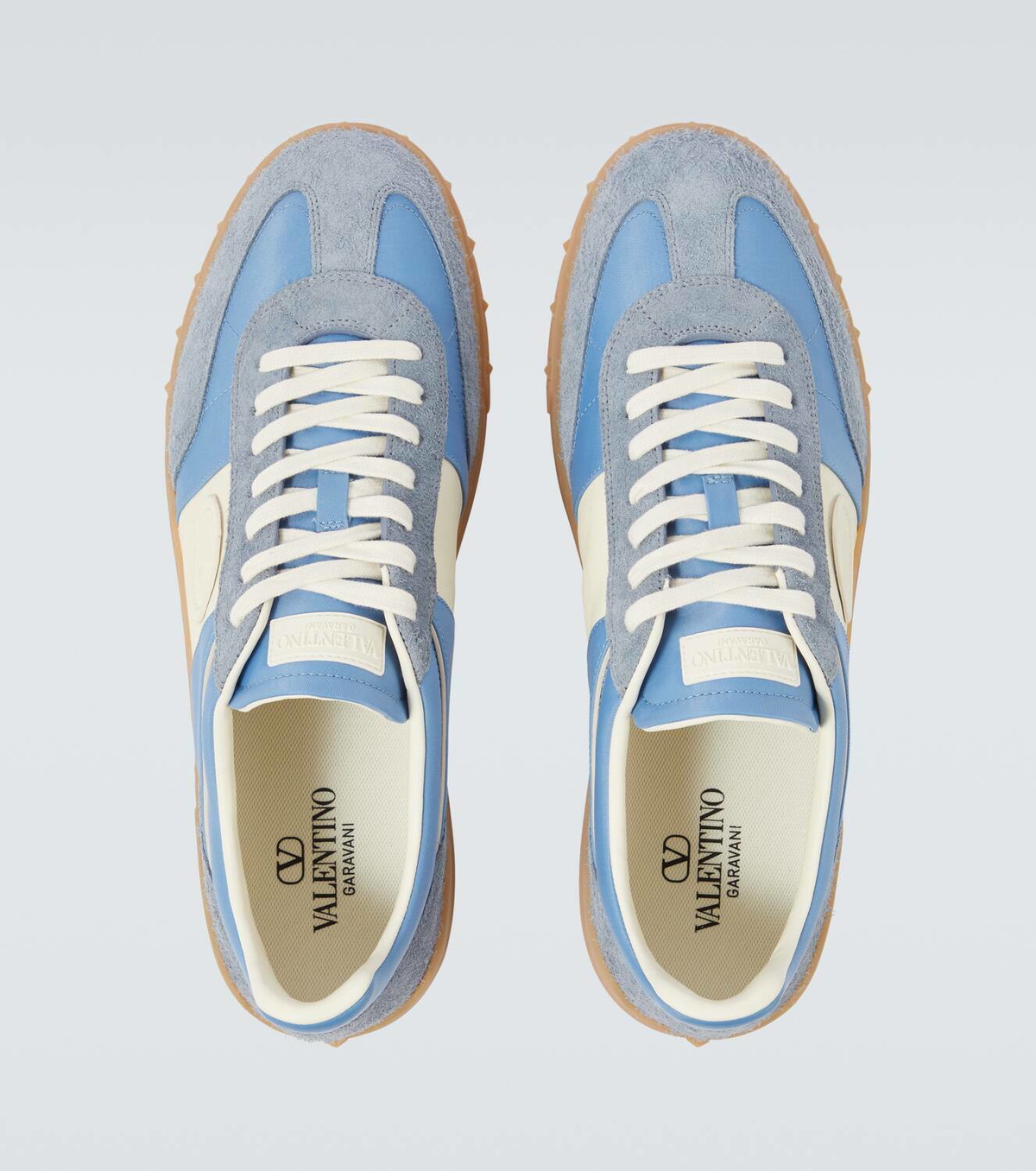 Valentino Garavani Upvillage suede-trimmed leather sneakers