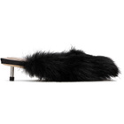 Simone Rocha Black Faux Fur Mule Heels