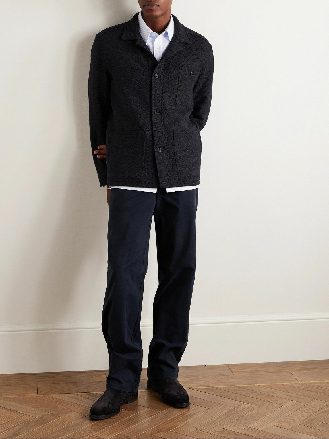 Anderson & Sheppard - Herringbone Wool Jacket - Blue