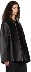 Teurn Studios SSENSE Exclusive Black Bonded Leather Jacket