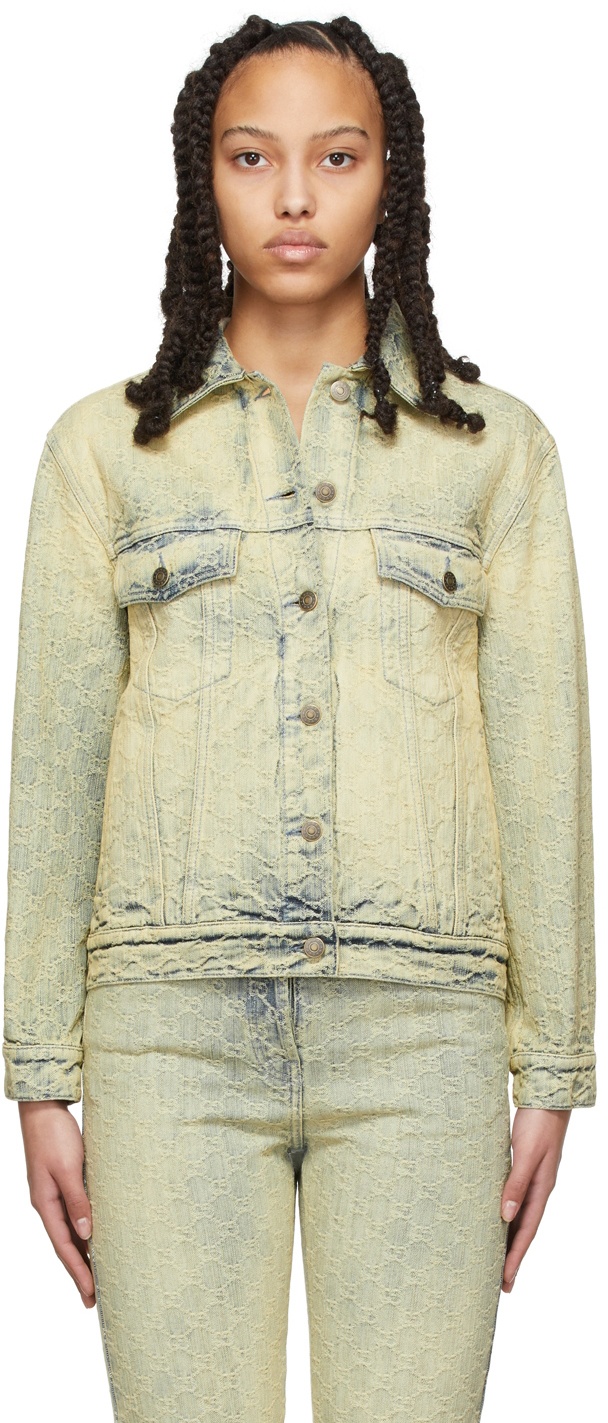 Gucci Blue GG Jacquard Denim Jacket for Women