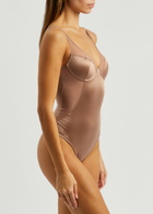 Spanx Shaping Satin Thong Bodysuit Beige
