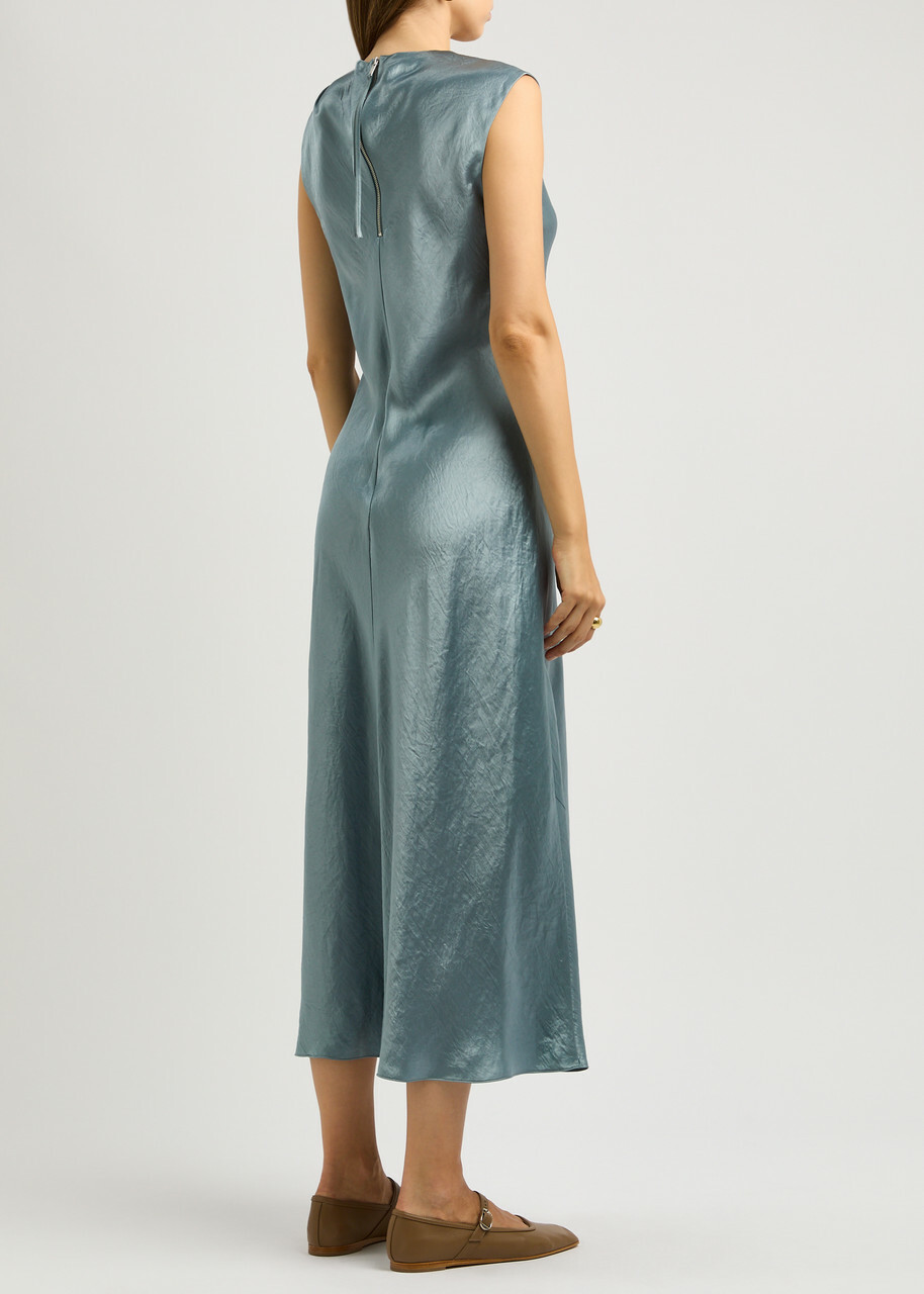 knee length dresses for ladies Vince Women's Chiffon-Layered Satin Slip Dress main image 0