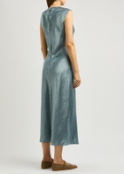 Vince Satin Midi Dress Light Blue