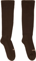 Rick Owens DRKSHDW Brown 'So Cunt' Socks