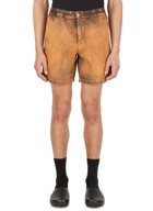 Acid Washed Shorts in Brown