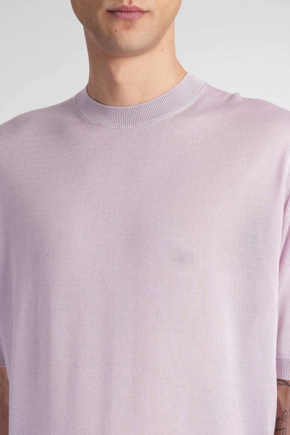Laneus T-shirt In Lilla Wool And Polyester