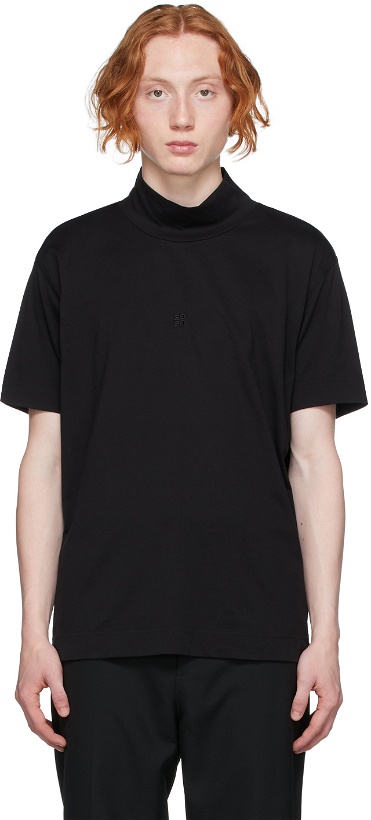 Photo: Givenchy Black Funnel Neck 4G T-Shirt