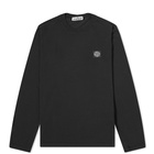 Stone Island Junior Long Sleeve Patch Logo T-Shirt in Black