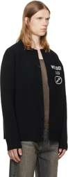 We11done Black Logo Classic Cardigan