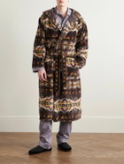 Pendleton - Cotton-Velour Jacquard Robe - Black