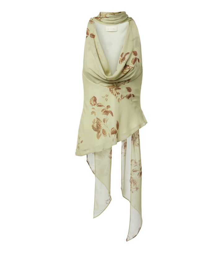 Photo: De La Vali Diosa floral scarf-detail georgette top