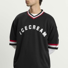 ICECREAM Men's College V Neck Sports Jersey in Black