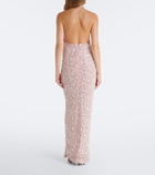 Là Fuori Isolde sequined halterneck gown
