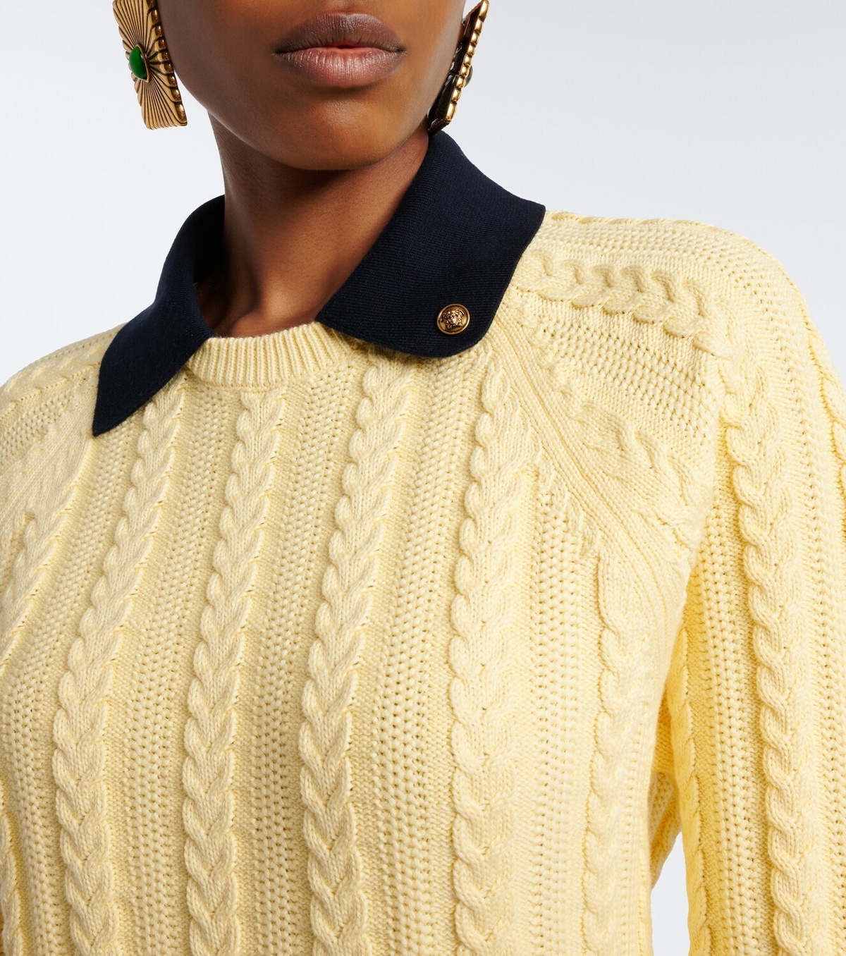Versace Medusa cable-knit cotton sweater